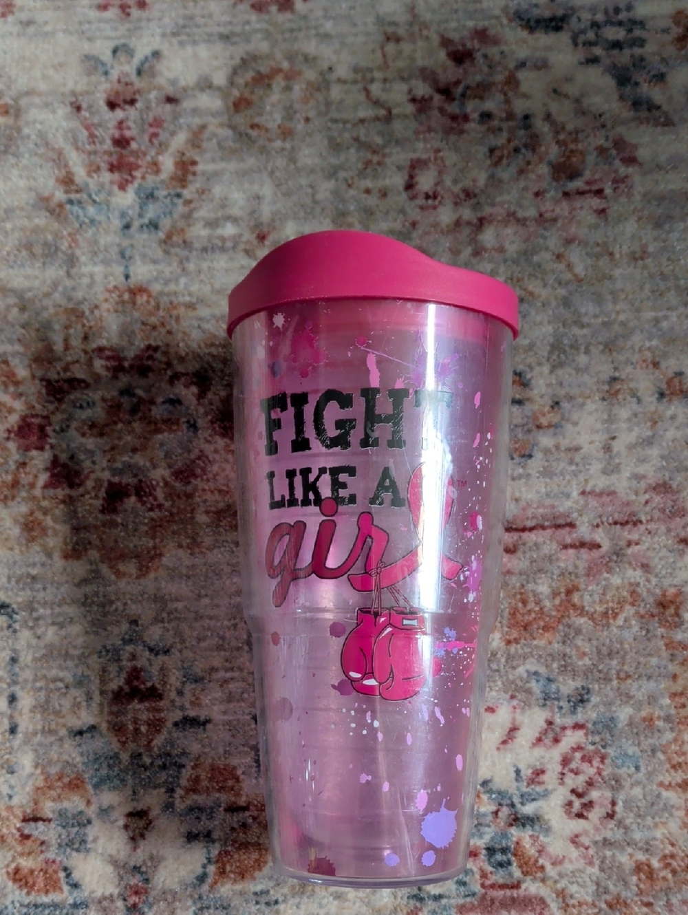 Tervis Pink "Fight Like a Girl" Travel Tumbler - Motivational Women’s Drinkware